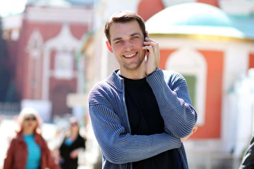 man on the phone with sponsor