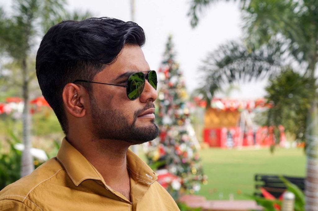man at christmas holiday