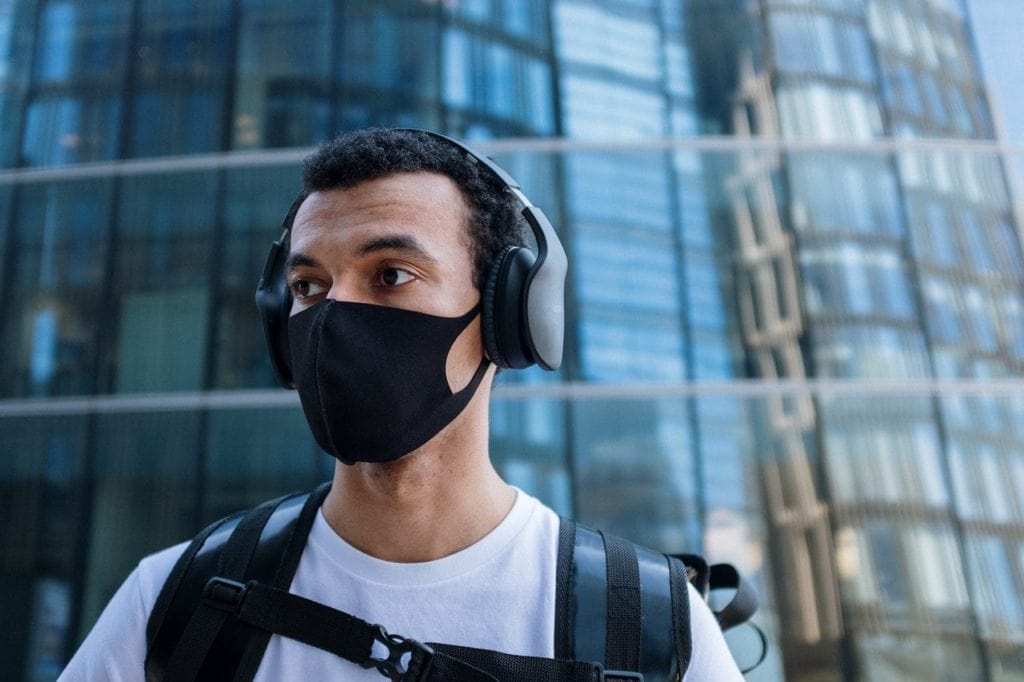 man wearing mask due to COVID-19