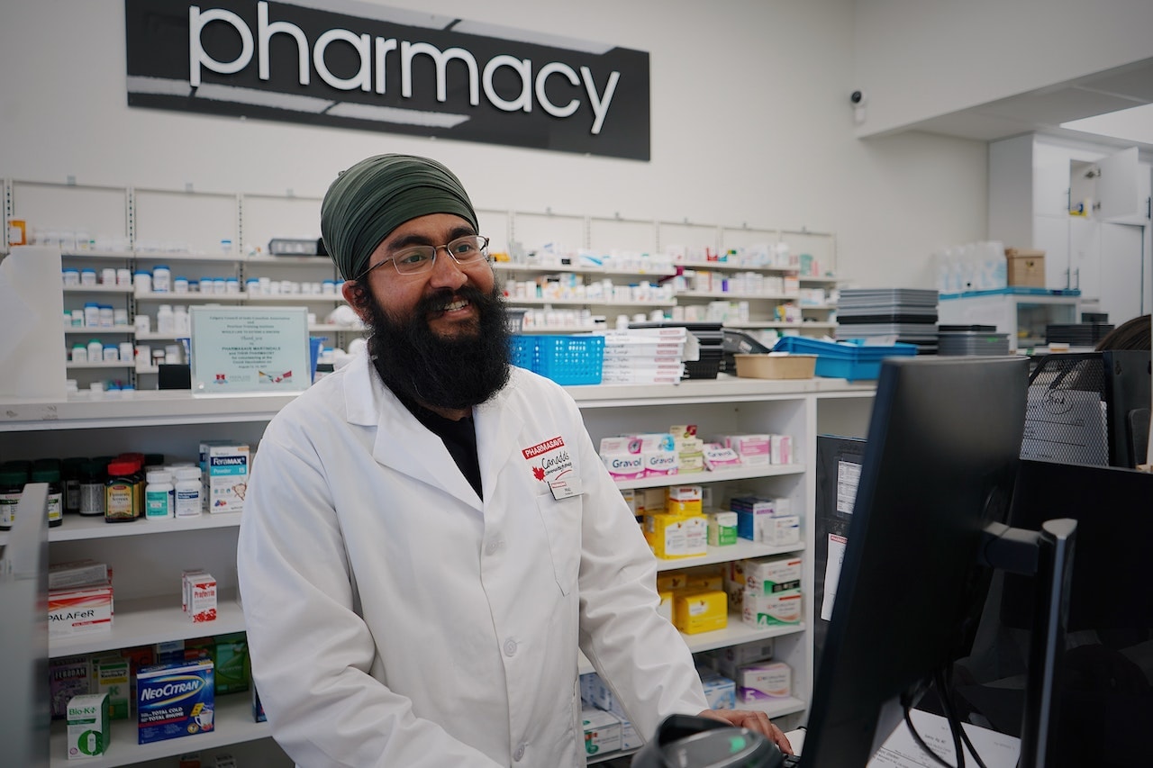 man at pharmacy