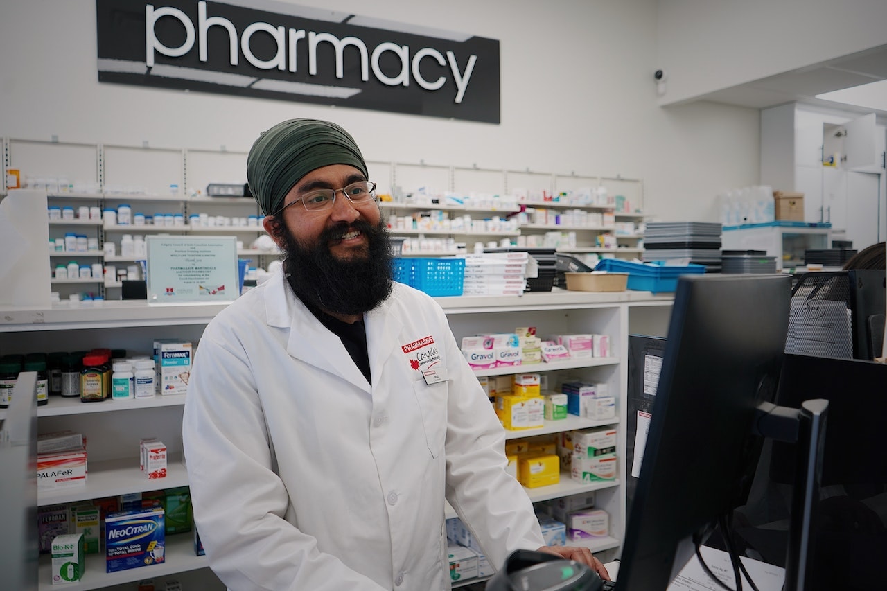 man at pharmacy